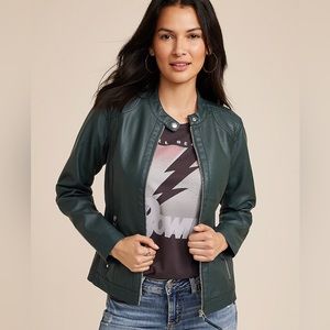 Maurice’s forest green faux leather jacket Large